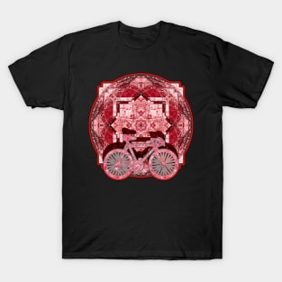 Red Racing Bike Mandala T-Shirt